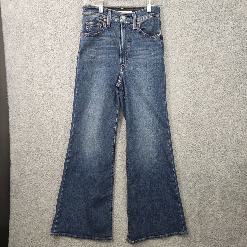 Levi's Ribcage Bell Dark Wash High Rise Jeans 70s Inspired Boho Size 27